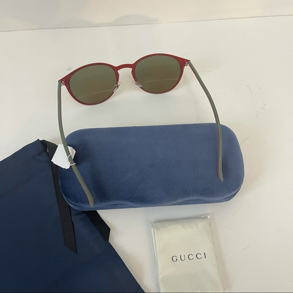 GUCCI Authentic New 52mm Round Signature Logo Sunglasses With Case, Cloth & Tag - Picture 8 of 16